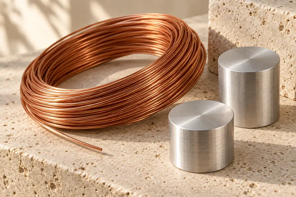 Copper and aluminium material study